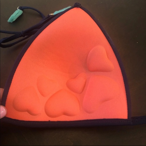 Navy bikini with neon Aztec accents and tassels - Picture 4 of 5